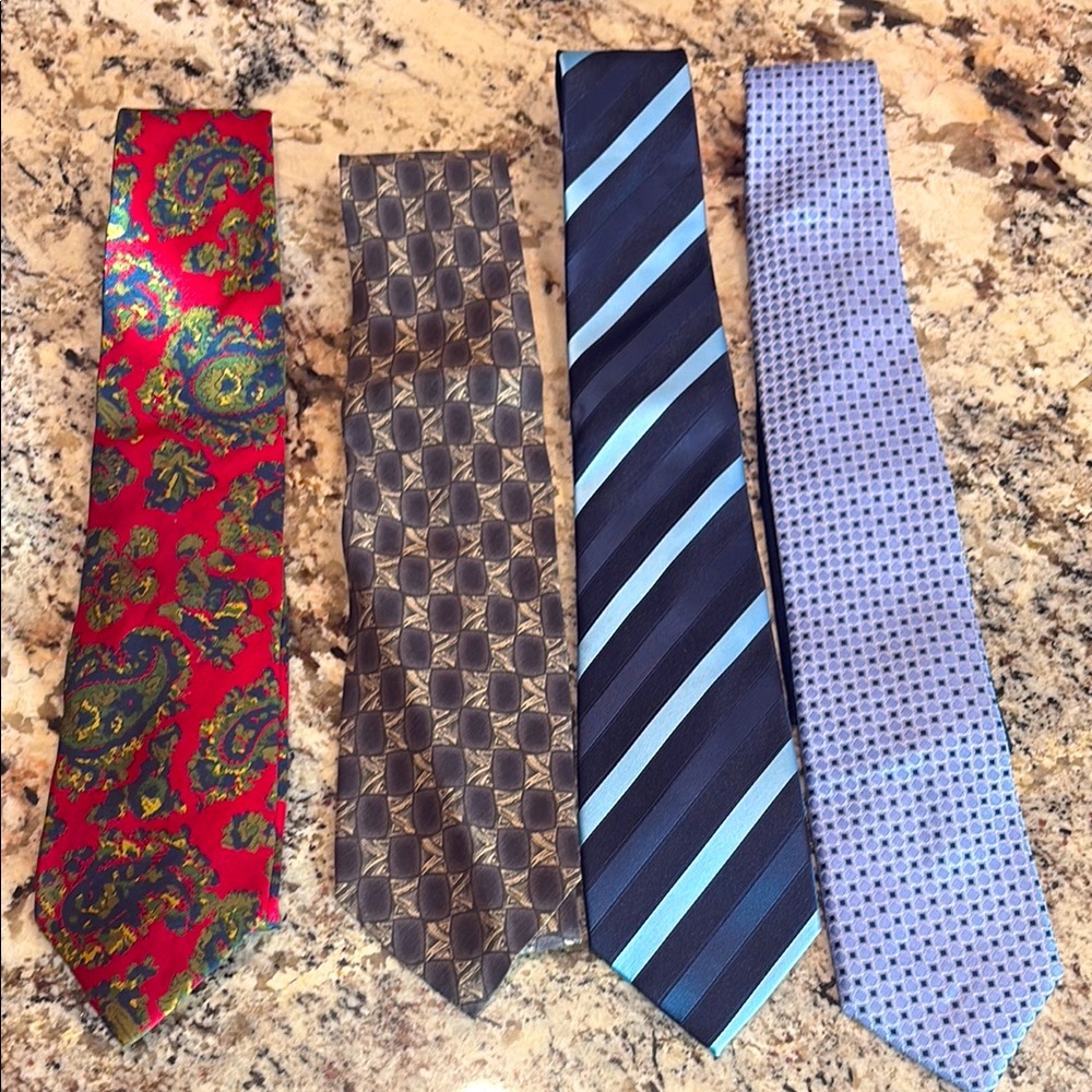 Men's Tie Collection - Red, Brown, Blue